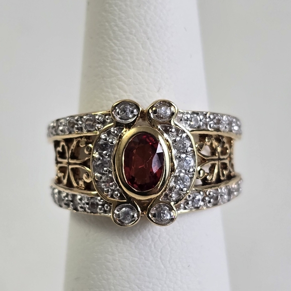 Watch Video  / Sterling Silver 925 Gold Ring - Picture 4 of 9